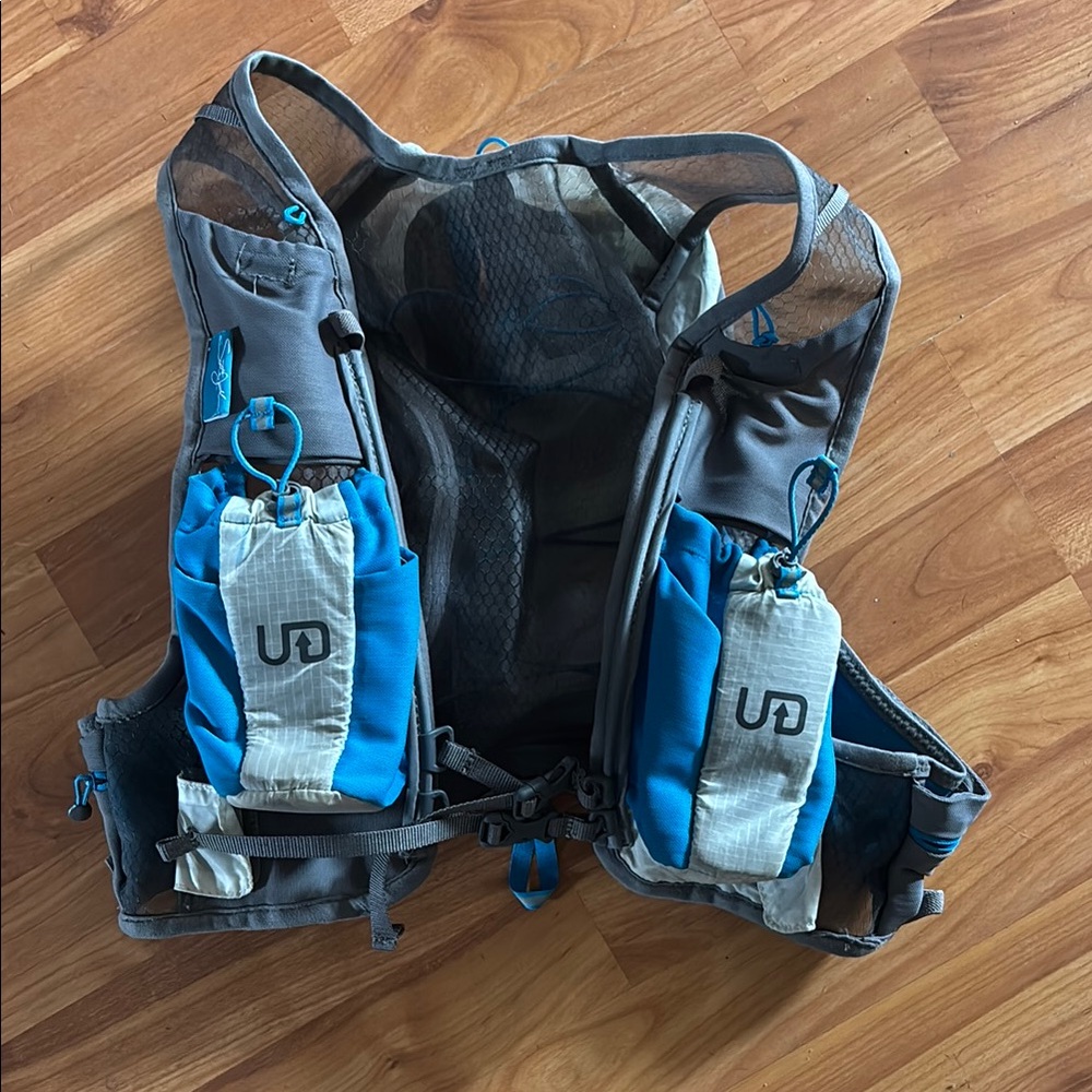 Gray and Blue Running Vest